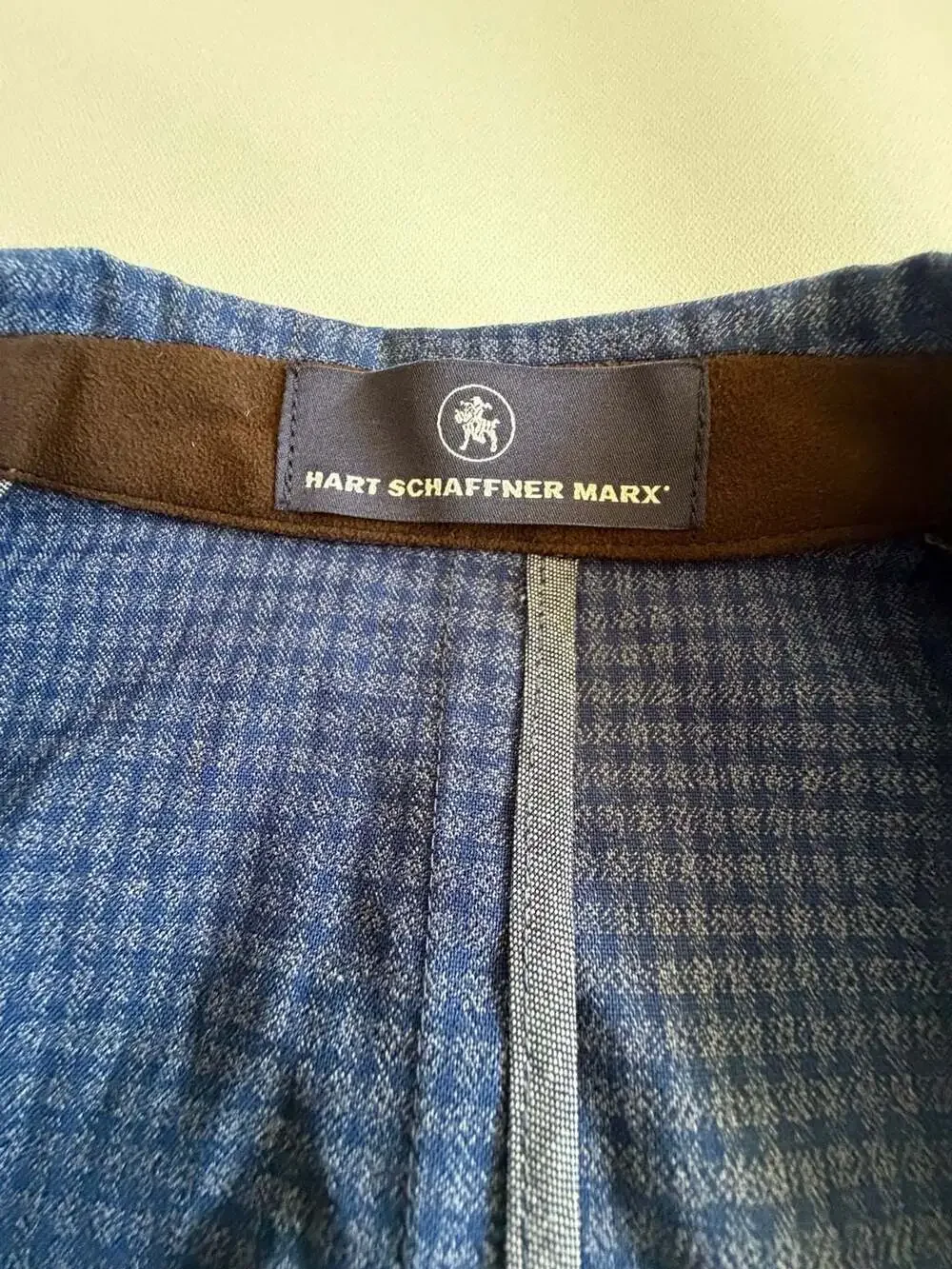 Hart Schaffner Marx Blazer Mens Blue Check Two Button Unlined Y2K Office